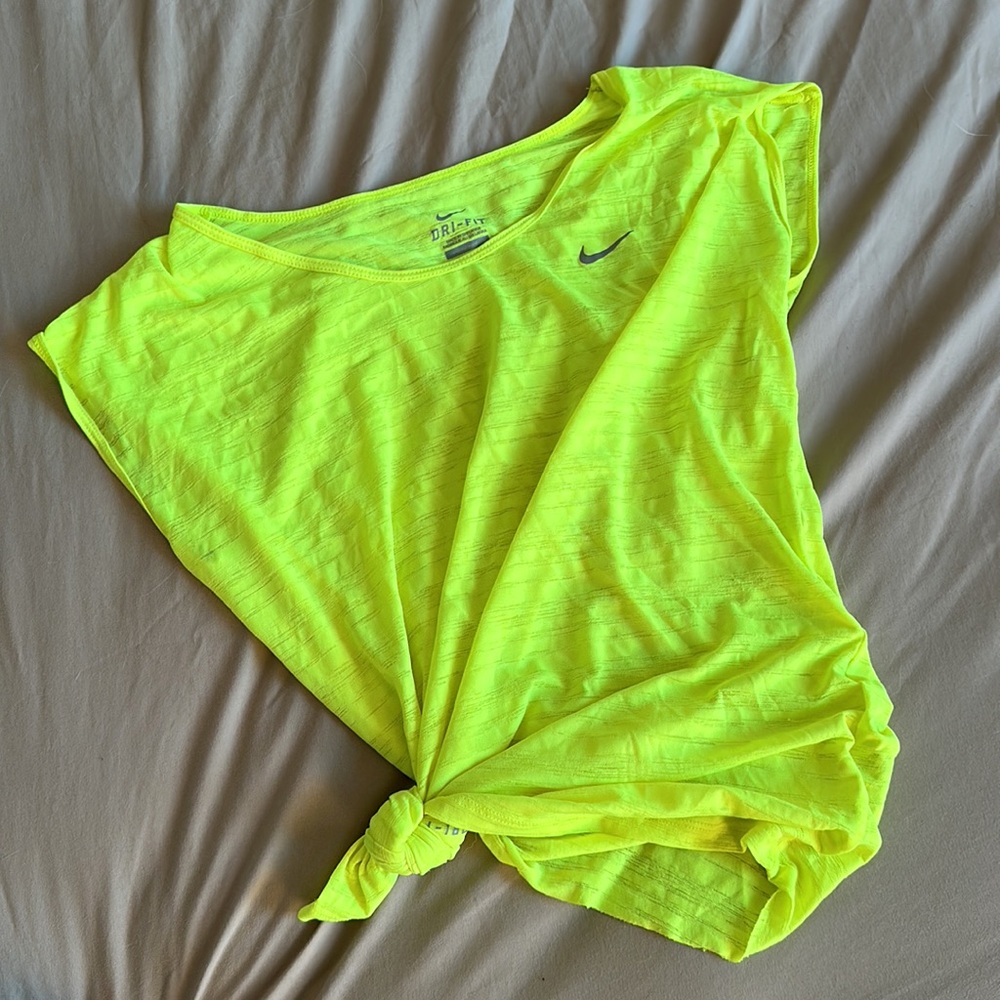 Nike dri-fit neon yellow top
